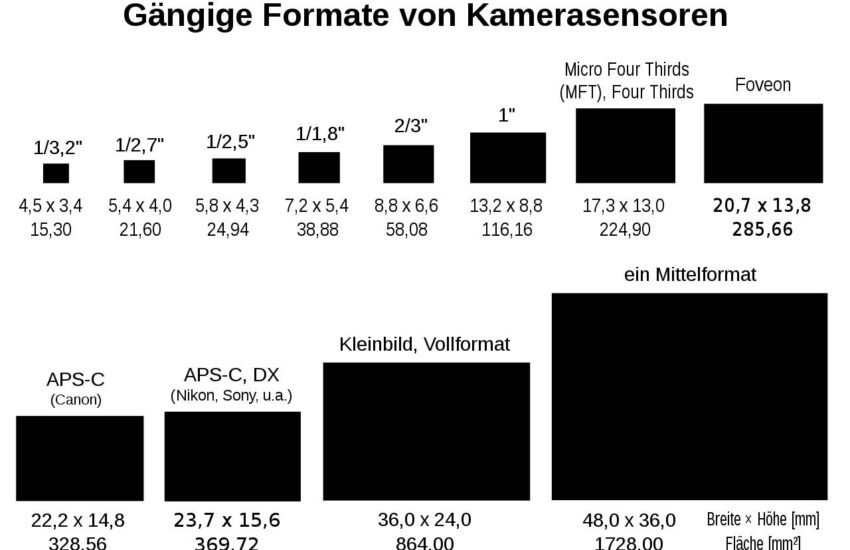 Sensorgrössen in Kameras: Sensorformate im Vergleich