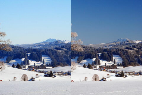 Vergleich ohne und mit Polfilter