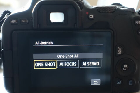 Auswahl Fokusmodus an meiner Canon Spiegelreflexkamera
